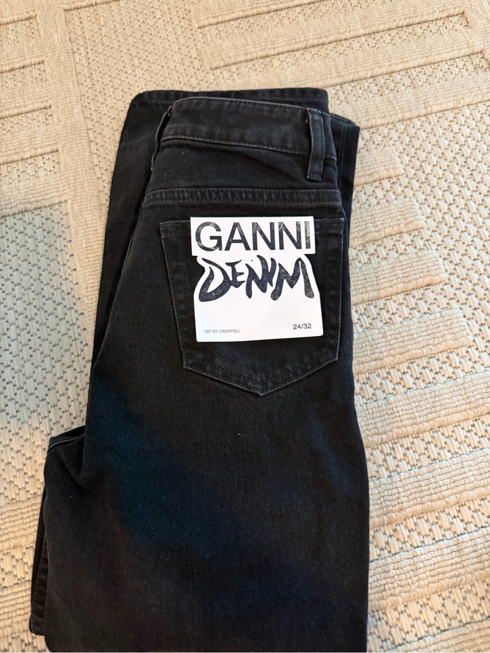 NWT Ganni Betzy Cropped Black Jeans 0